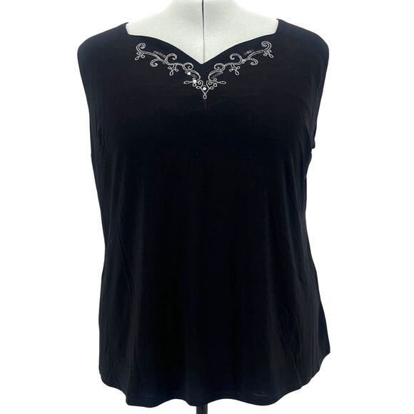 Antthony Sequin Embroidery Womens Top Sz 3X Whimsigoth Dark Romantic Holiday - Picture 1 of 12